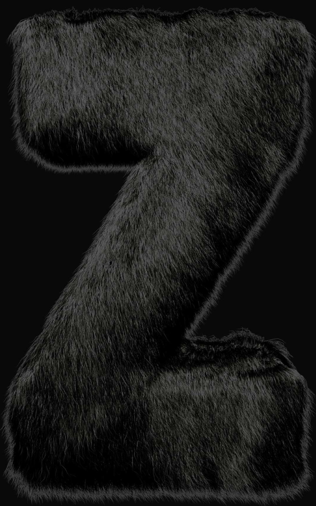 Black furry letters