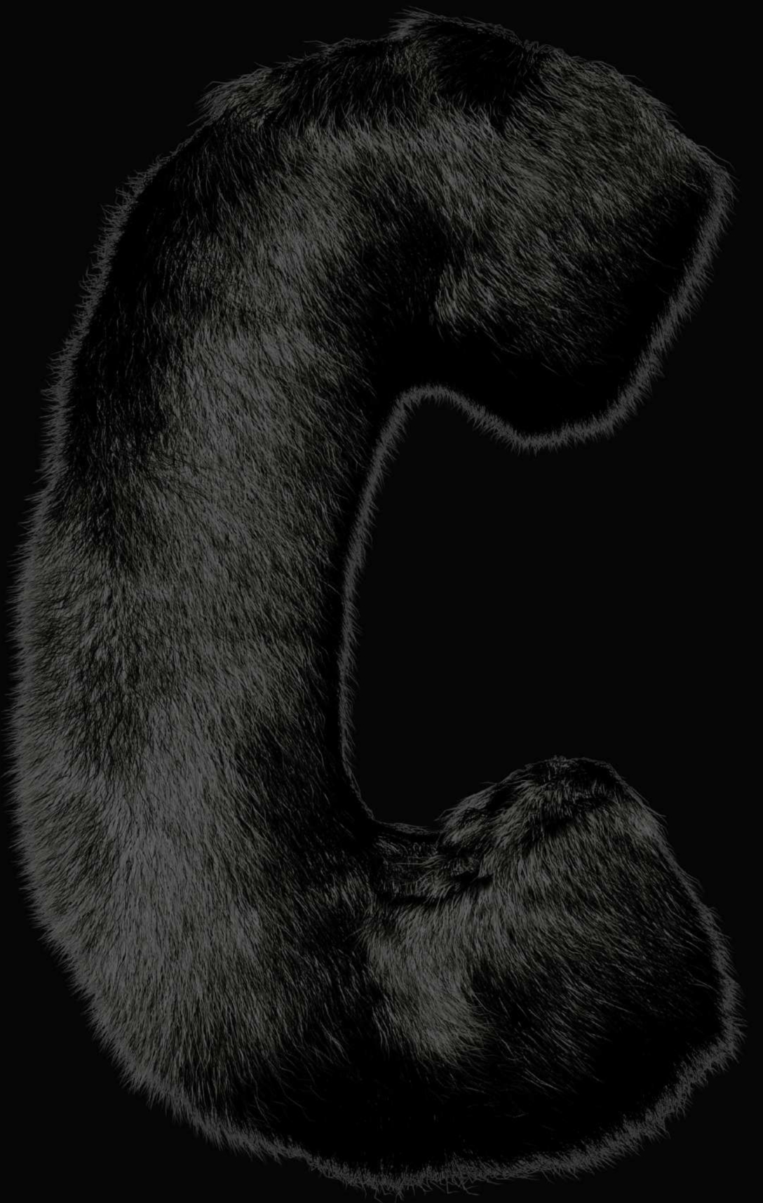 Black furry letters