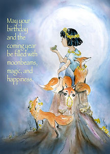 illustration of fox for birthday card