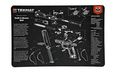 TekMat S&W M&P Pistol Mat, 11"x17", Black, Packed In Tube