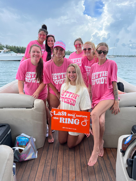 Miami bachelorette weekend on a luxury boat rental, perfect for a fun group celebration.