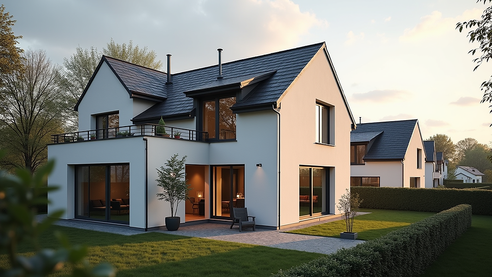 Vue aérienne d'une maison en rénovation dans un quartier résidentiel de l'Essonne