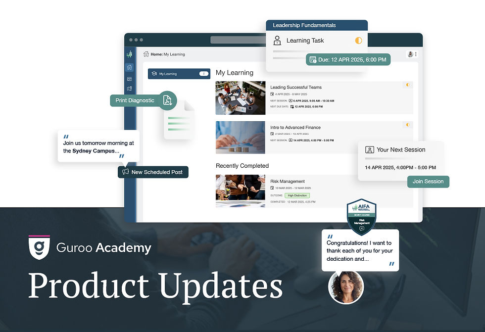 Guroo Academy Product Updates