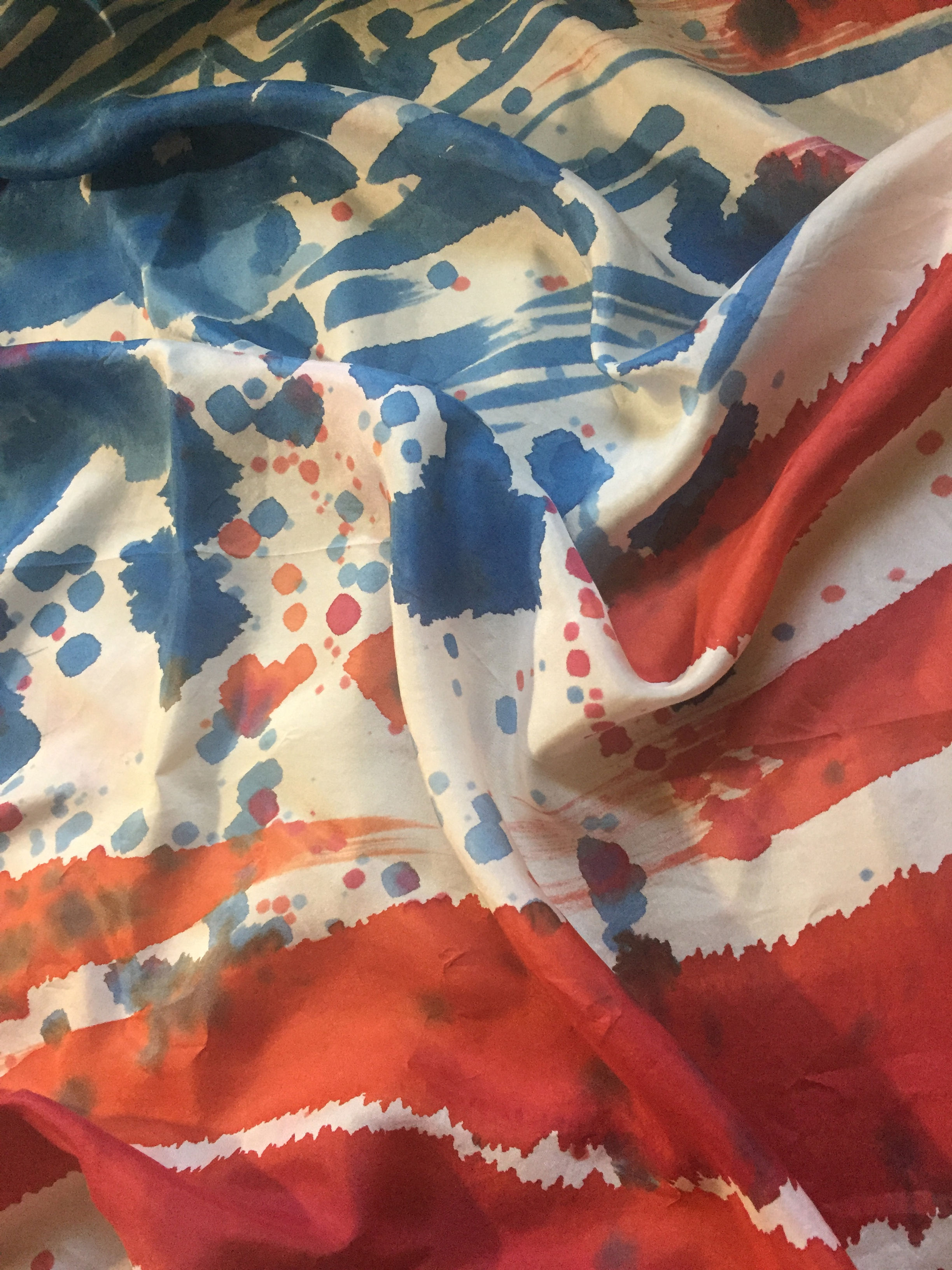 Abstract US Flag Silk Scarf