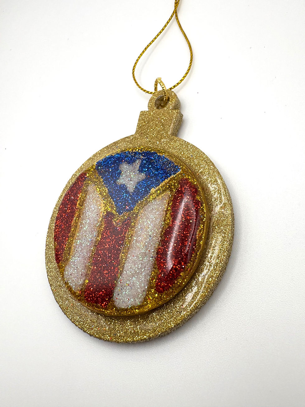 Thumbnail: Puerto Rican Flag ornament (glitter)