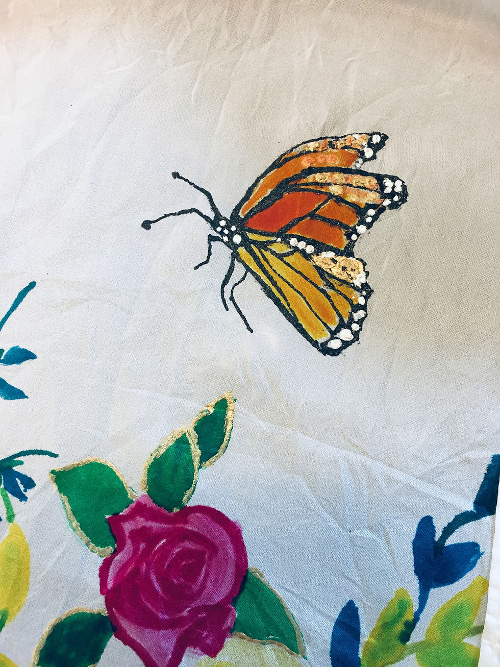 Thumbnail: Butterfly and Flowers Scarf