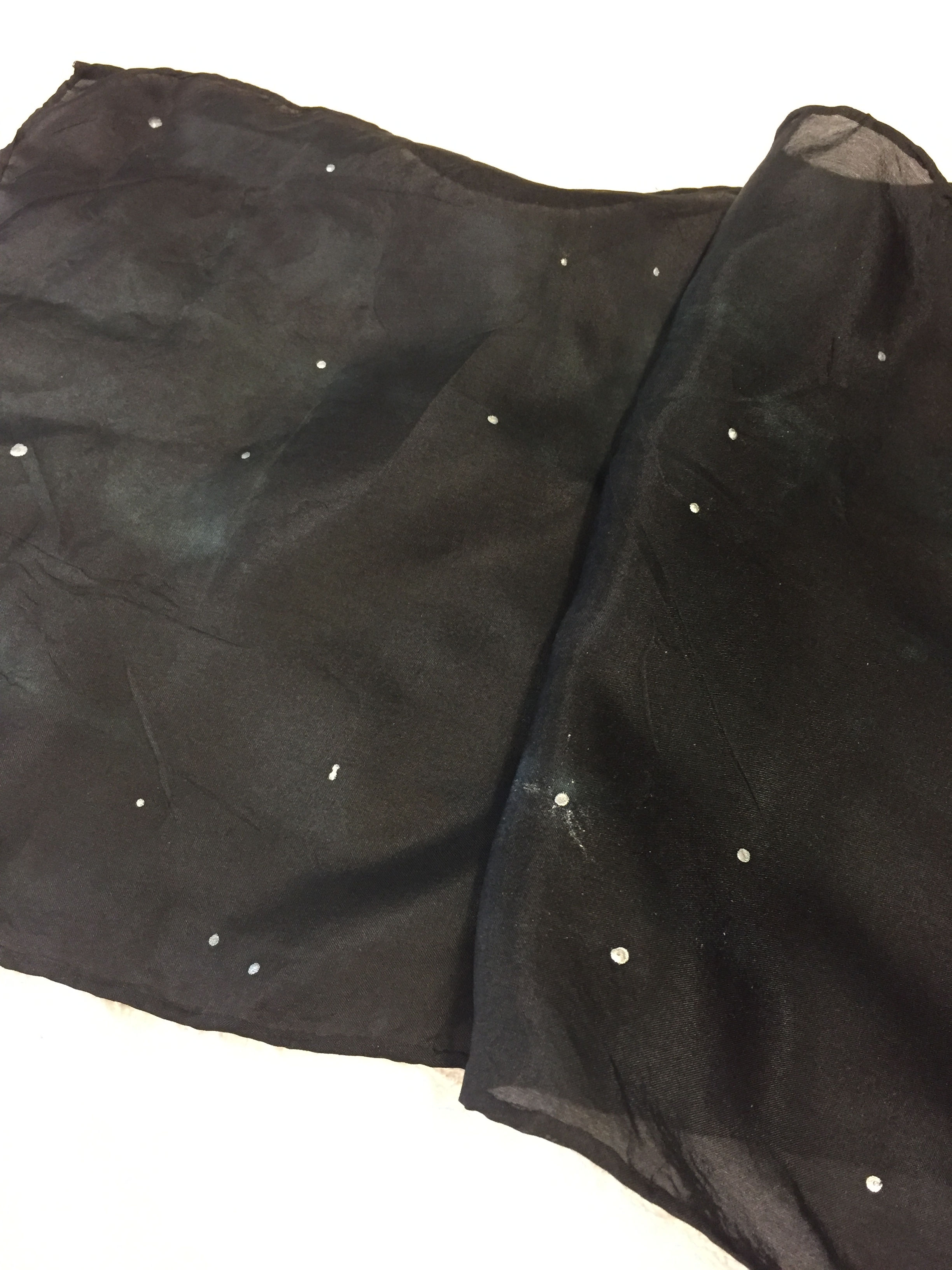 Black and Silver Dot scarf