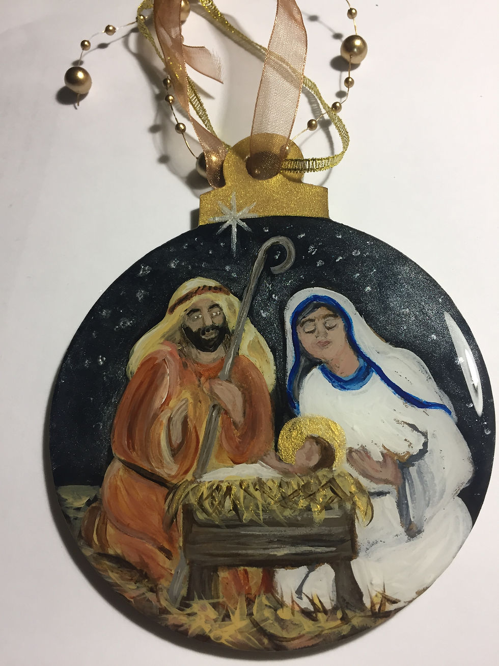 Round Nativity Ornament
