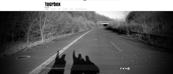 Für die Ewigkeit festgehalten, das erste Look&Feel von www.tourbex.de