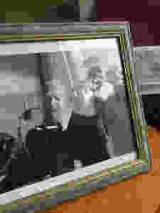 Black and white picture of the great actor Freddy Jones in a frame sitting on my table in my new house.