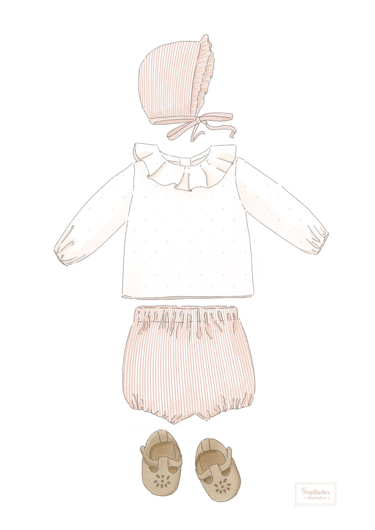 ADORABLE TENUE ROSE TENDRE - AFFICHE & CARTE