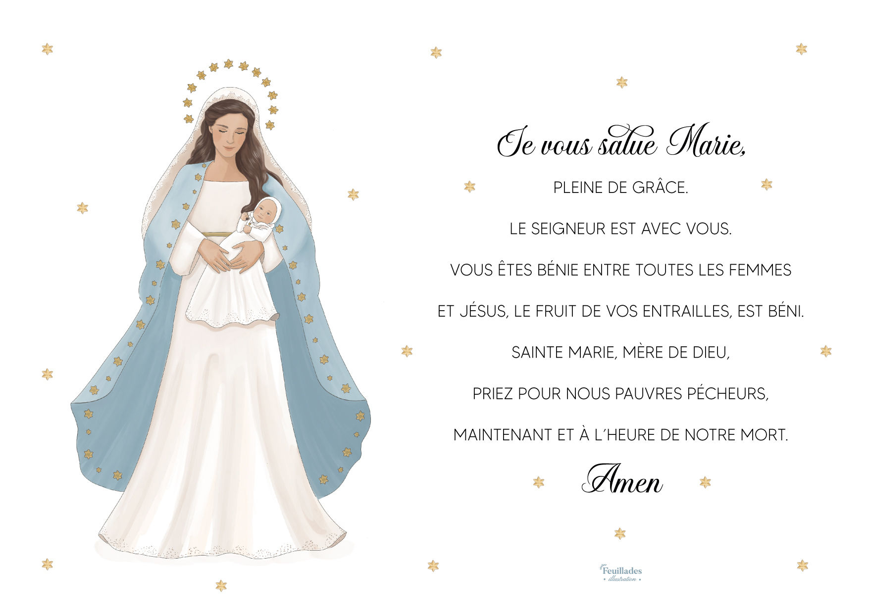 JE VOUS SALUE MARIE BLEU TENDRE - AFFICHE