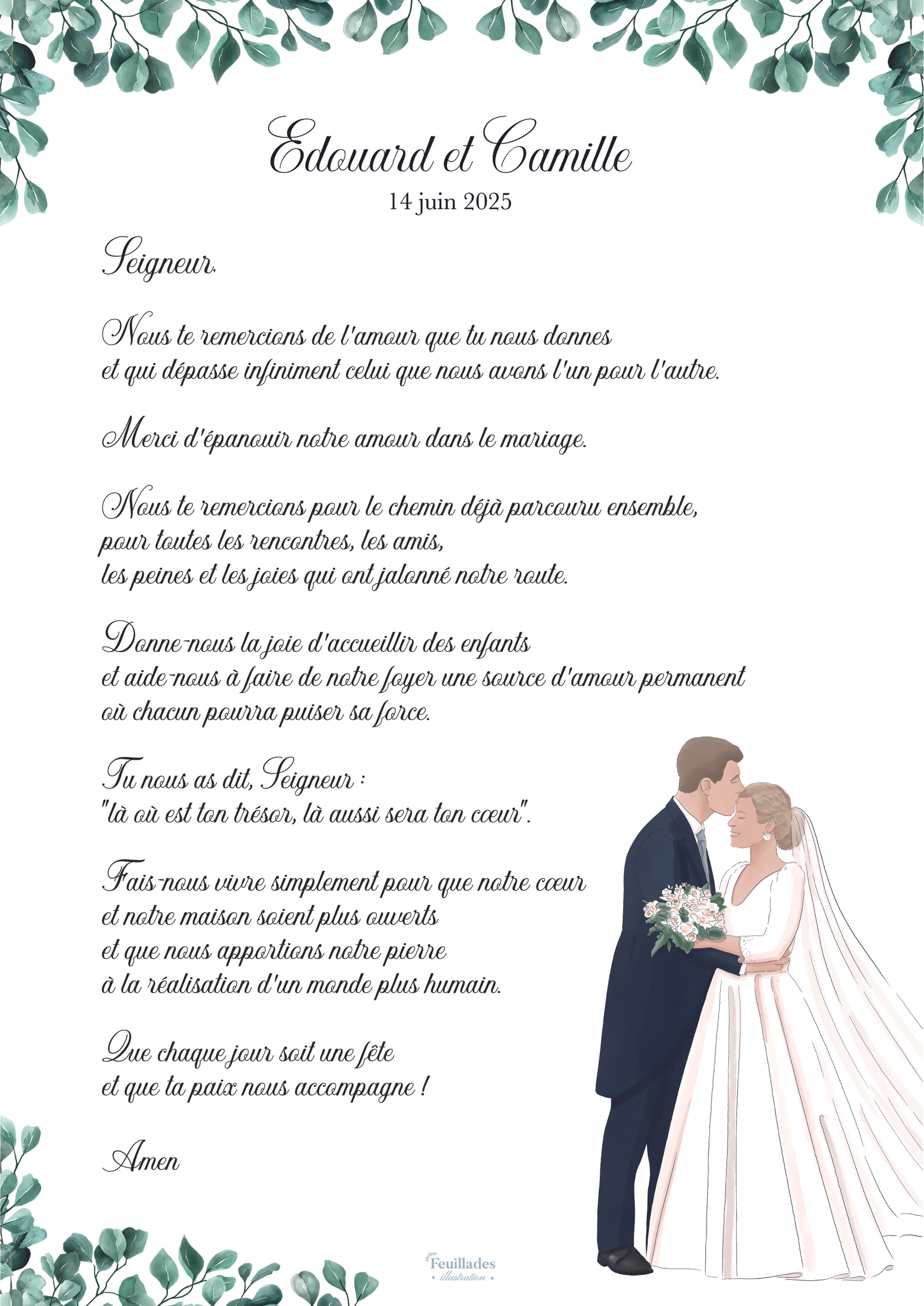 PRIÈRE DES ÉPOUX ET FIANCÉS - SUR MESURE