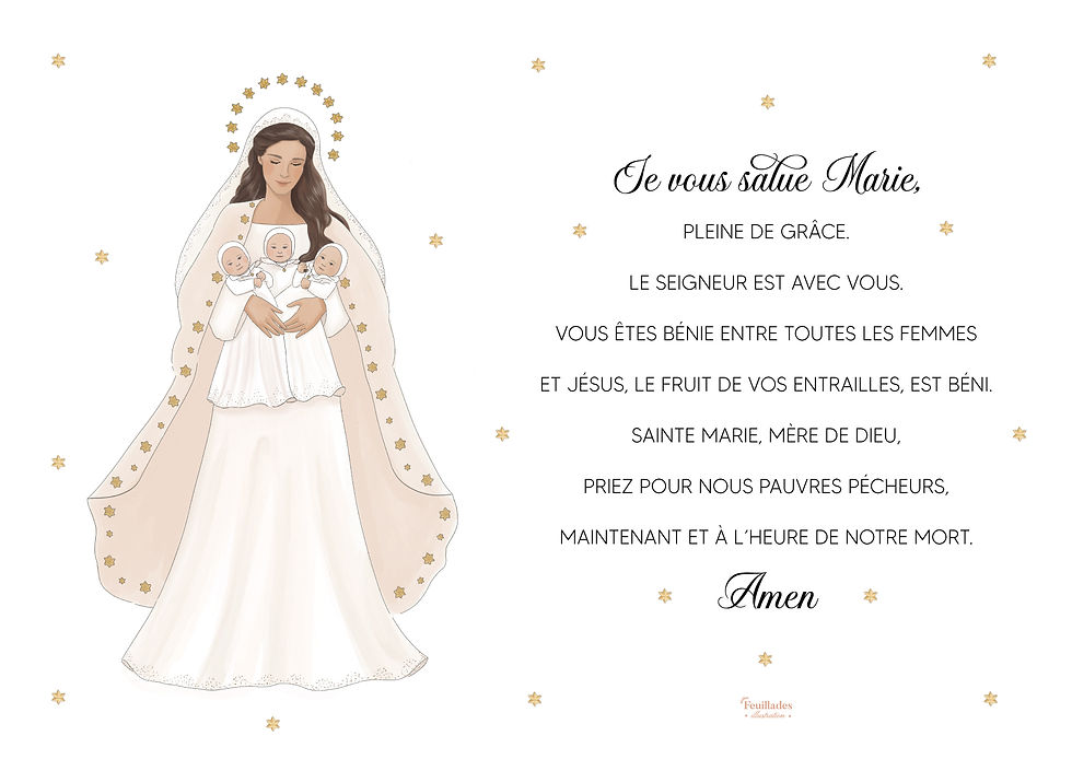 Miniature : JE VOUS SALUE MARIE BÉBÉ SOLO JUMEAUX TRIPLÉS ROSE POUDRÉ