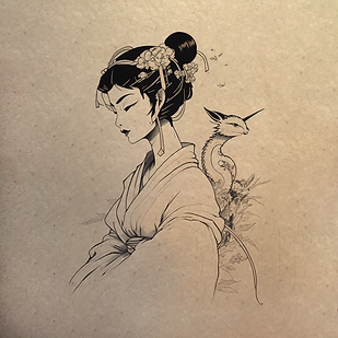 BadChicken_japanese_geisha_one_line_drawing_tattoo_sketch_a087e496-be02-4b48-8c8e-2473400e
