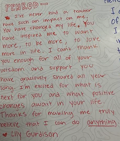 Student Letter to Teacher
