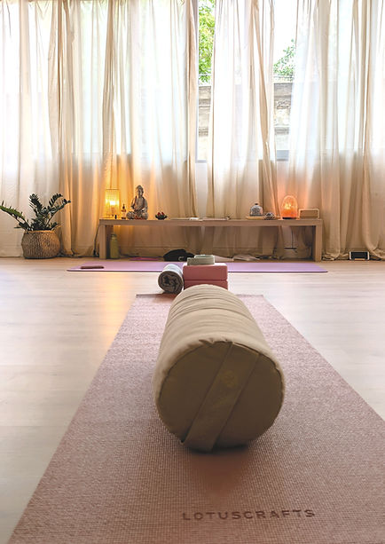 Private yoga session with personalized guidance inside Urban Yoga Athens studio.