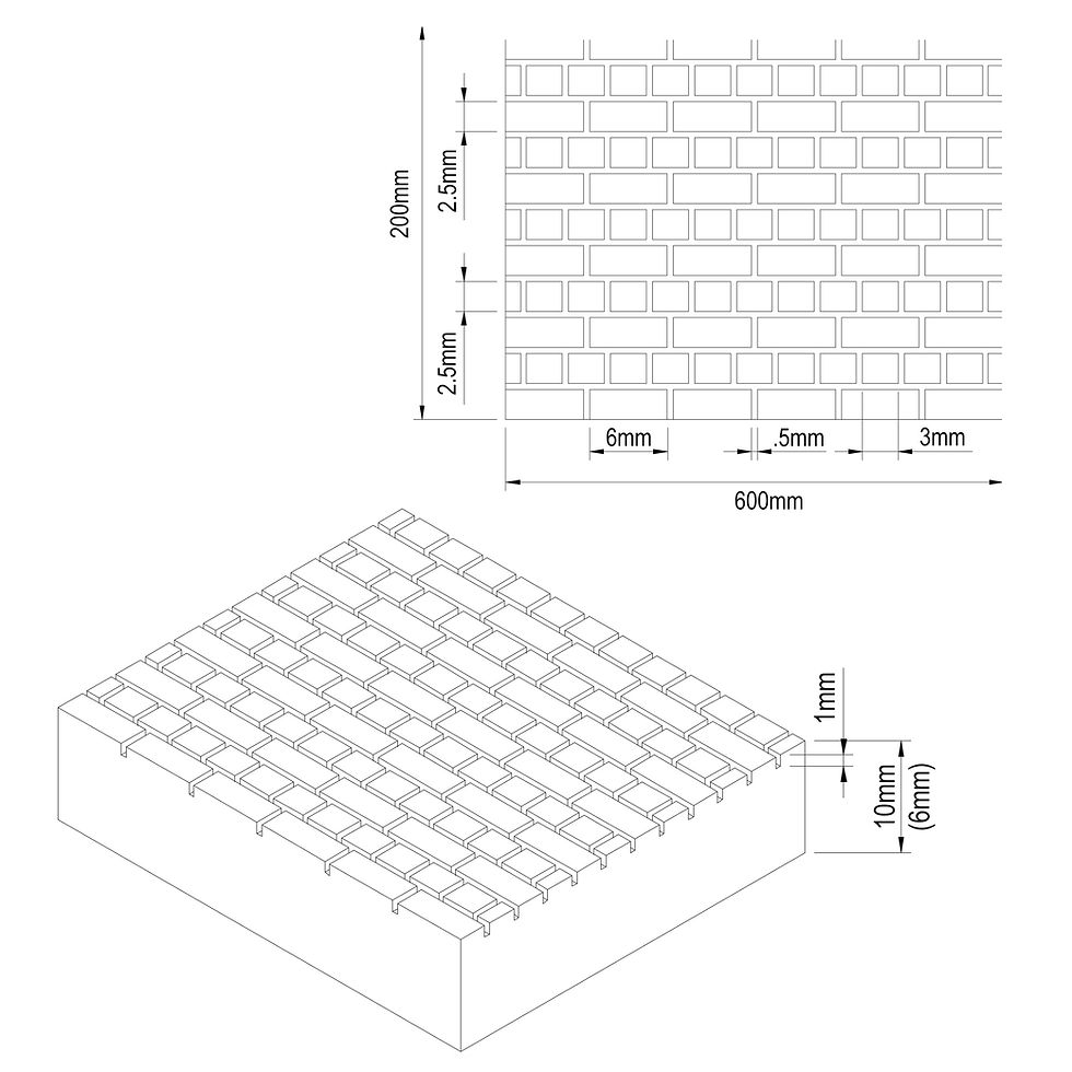 Thumbnail: 1/12 scale english bond brick wall measurements