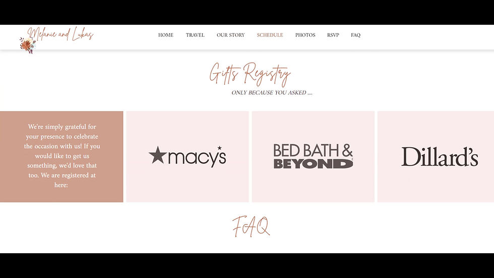 Thumbnail: Customizable color options for Wix wedding website template – Melanie Lu