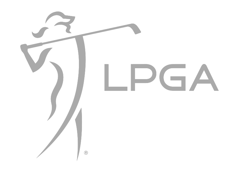 LPGA logo features a golfer in action, with the LPGA text.