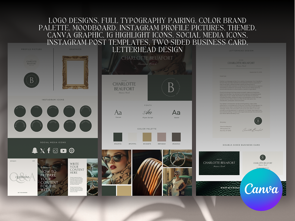 Thumbnail: A complete luxury branding kit featuring old-money aesthetic logos, color palette, and typography selections.