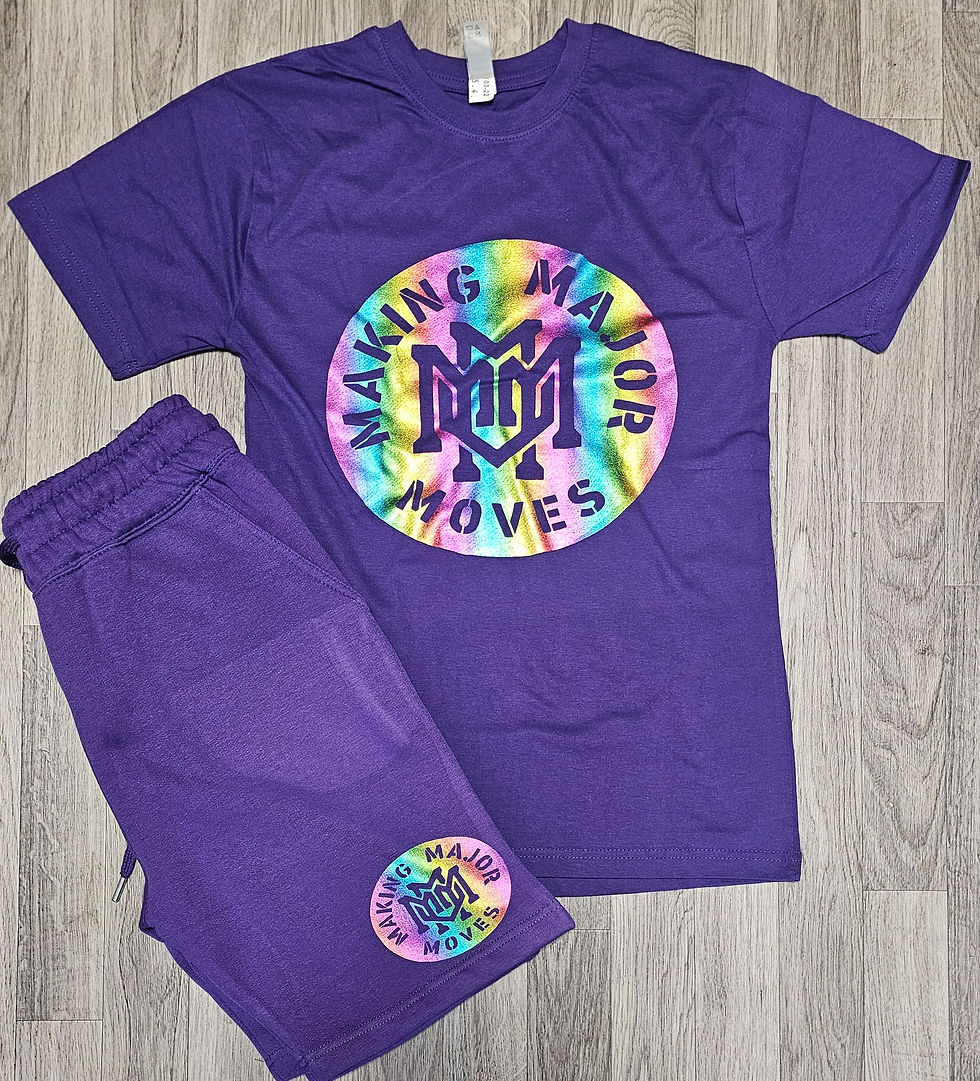 Thumbnail: Making Major Moves Purple and Rainbow kid short set