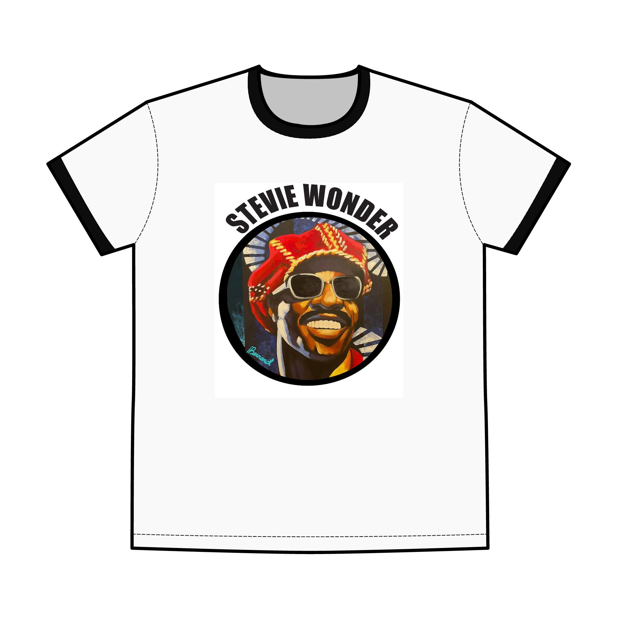 STEVIE WONDER Men's Staple Ringer Tee