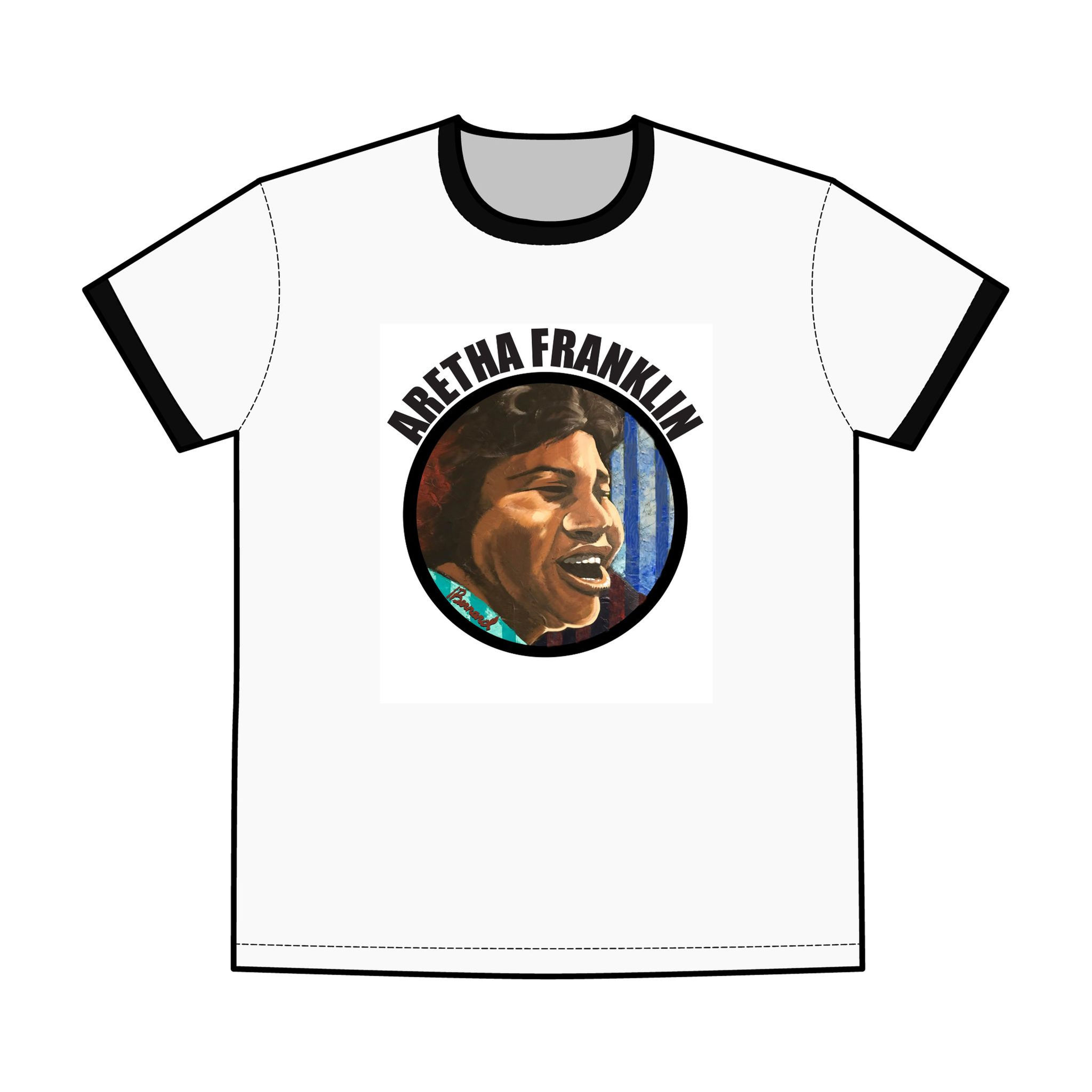 ARETHA FRANKLIN Men's Staple Ringer Tee