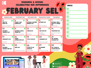 Kikori February Social Emotional Learning (SEL) Calendar