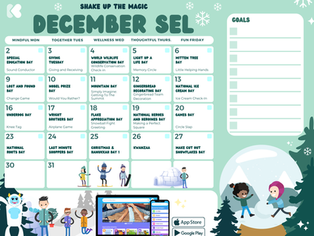 Kikori December Social Emotional Learning (SEL) Calendar