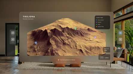 Navigate the map with gestures _ Pinch to zoom • Swipe to rotate • Grab to pan. When these actions are performed audio cues are given eg _ whoosh sound on swipe