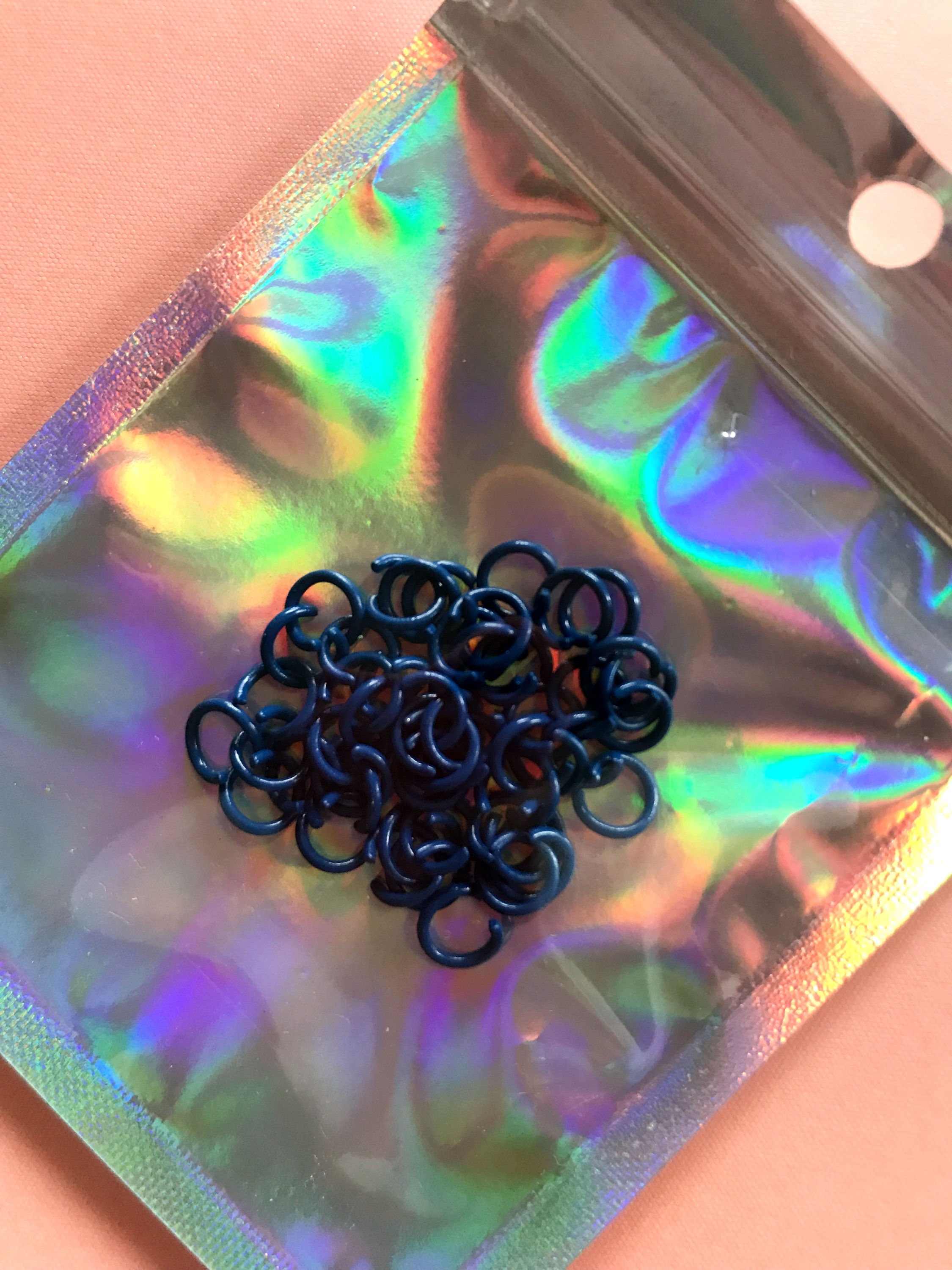 Dark Blue - 8 mm - 50 Nos. Colored Jumprings