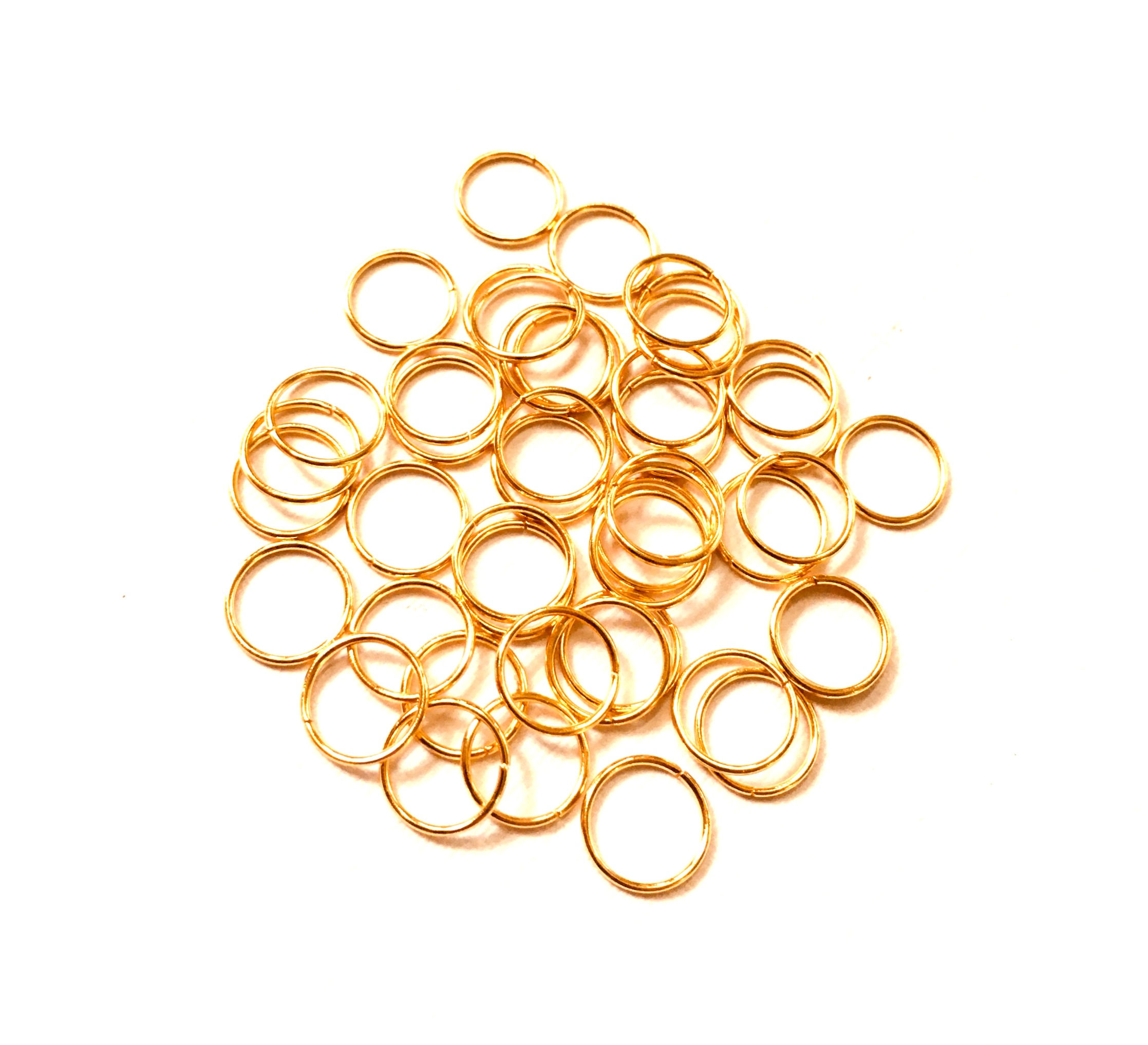 8 mm Gold Plated Thin Jump Rings (closed loop) - Stainless Steel  (304)