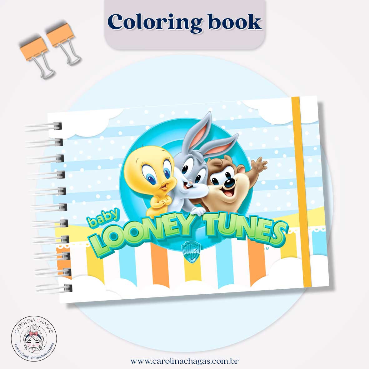 Livro de colorir looney tunes baby