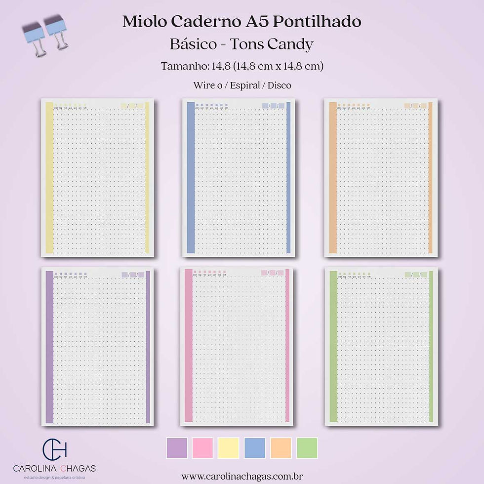 Miniatura: Miolo caderno A5 pontilhado
