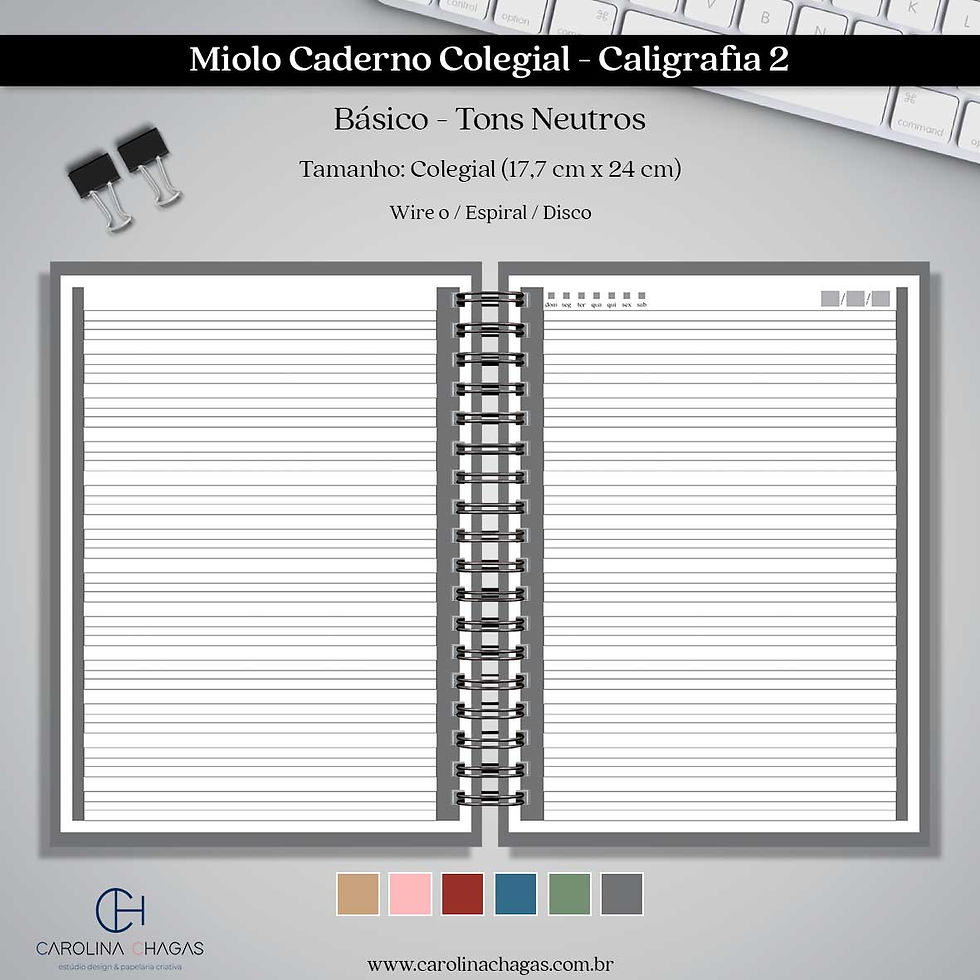 miolo caderno colegial caligrafia
