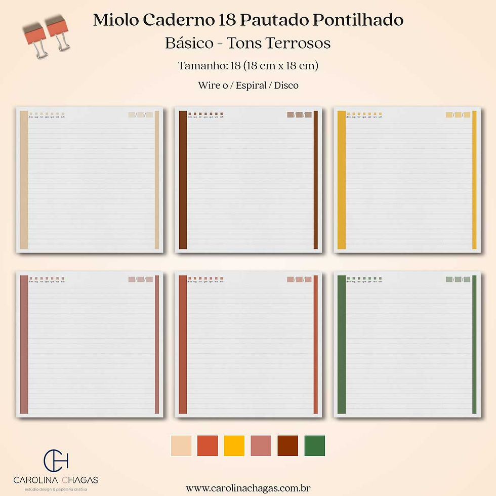 Thumbnail: Miolo caderno 18 pautado pontilhado