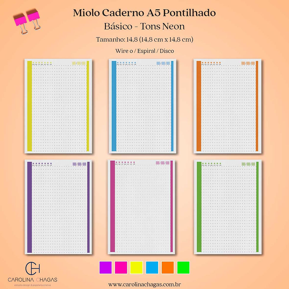 Miniatura: Miolo caderno A5 pontilhado