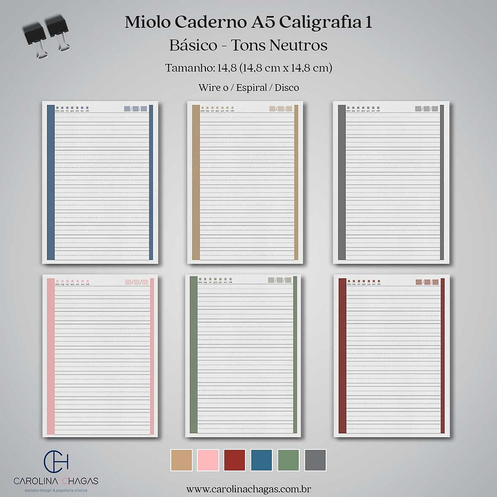 Miniatura: Miolo caderno A5 caligrafia