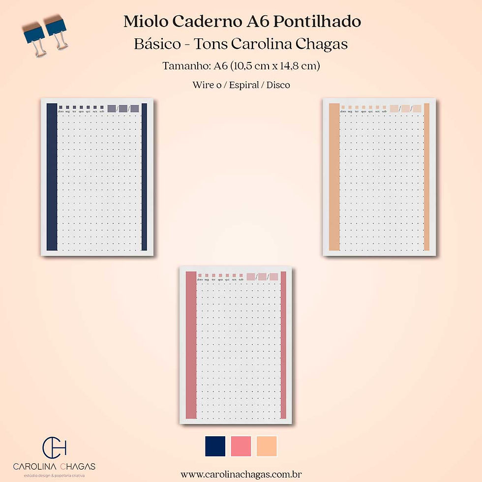 Miniatura: Miolo caderno A6 pontilhado
