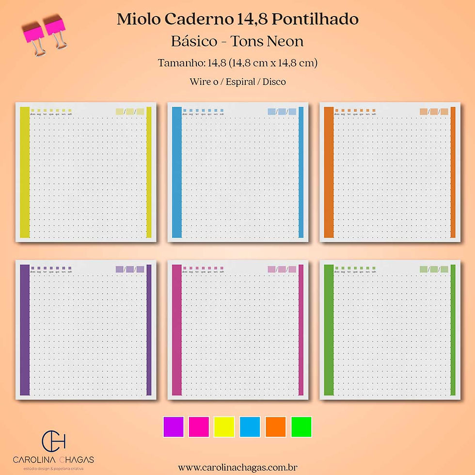 Miniatura: Miolo caderno 14,8 pontilhado
