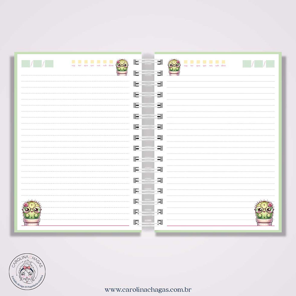 Miniatura: Caderno A5 cactos fofos