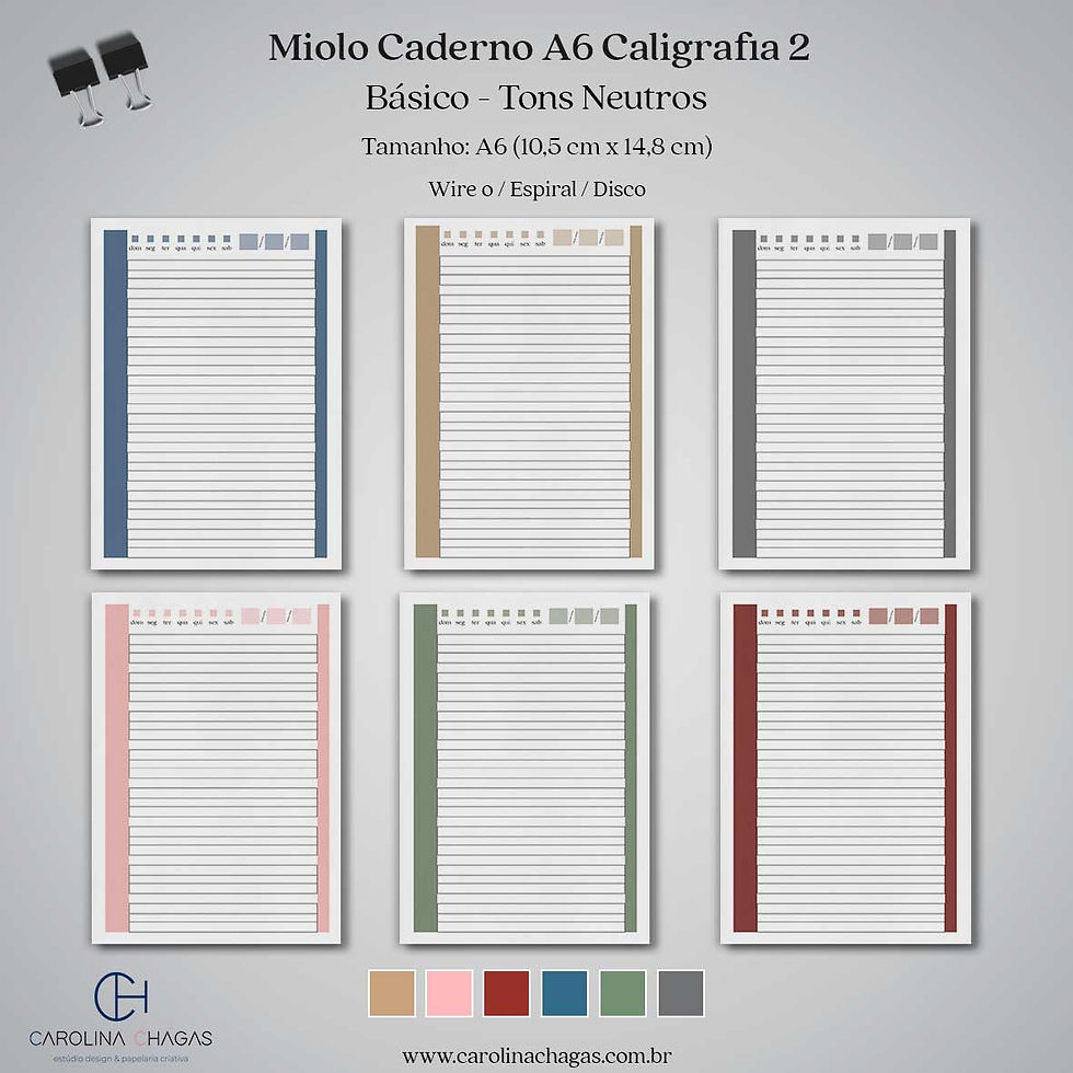 Miniatura: Miolo caderno A6 caligrafia