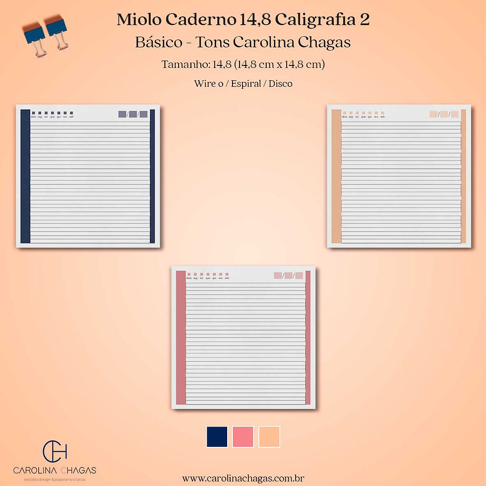Miniatura: Miolo caderno 14,8 caligrafia