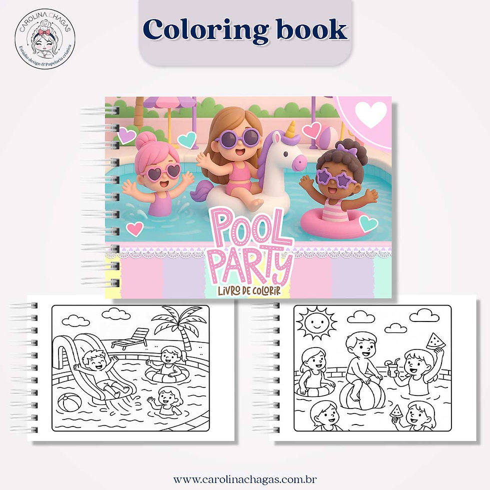 Miniatura: Livro de colorir pool party