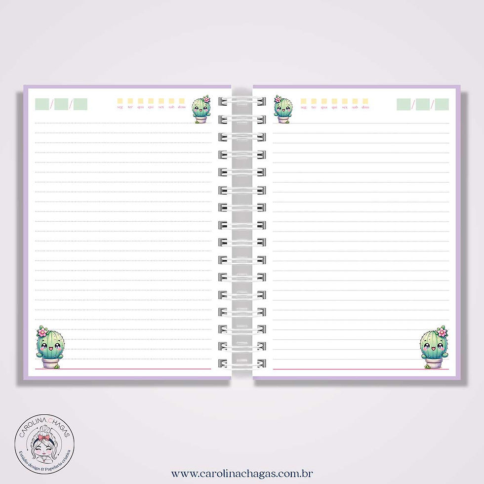 Miniatura: Caderno A5 cactos fofos