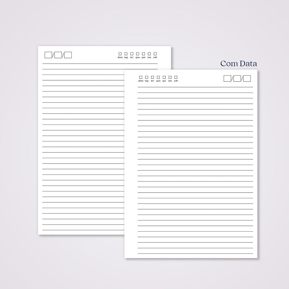 miolo caderno A5 pautado