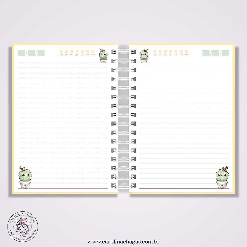 Miniatura: Caderno A5 cactos fofos