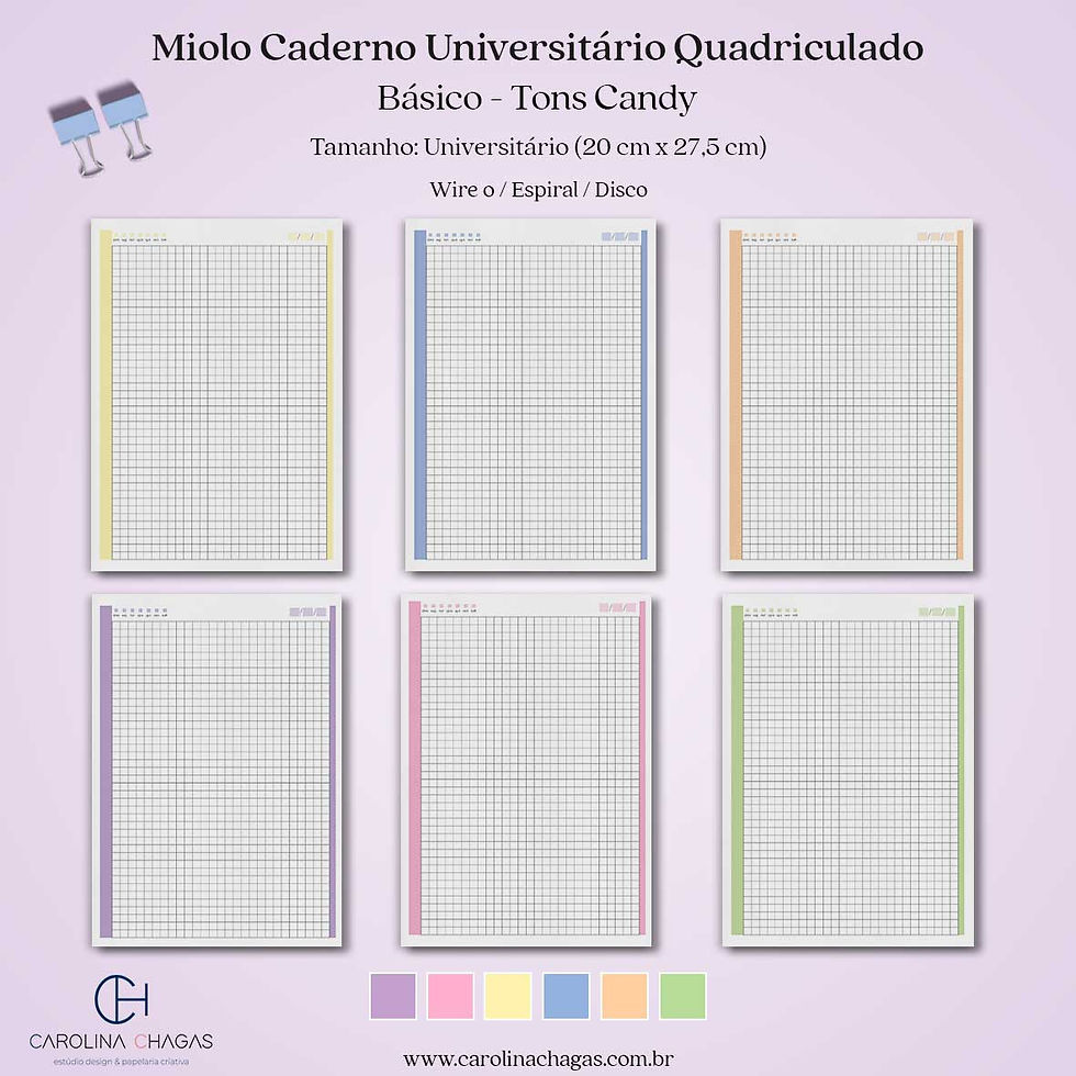 Miniatura: Miolo caderno universitário quadriculado