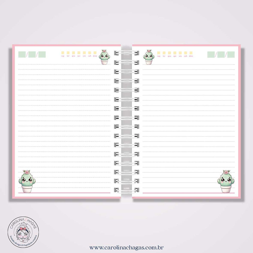 Miniatura: Caderno A5 cactos fofos